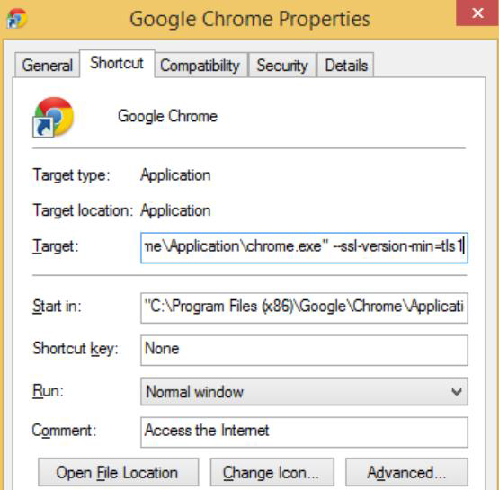 Disabling SSLv3.0 in Chrome