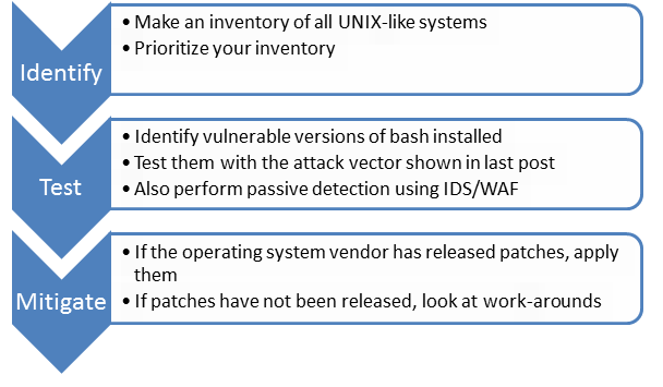 Steps to identify, test and mitigate vulnerable systems