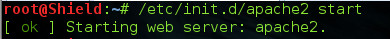 Starting apache services attacker machine (Kali-Linux)