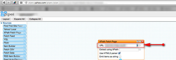 Yahoo pipes site (URL field may be injectable to SSRF)
