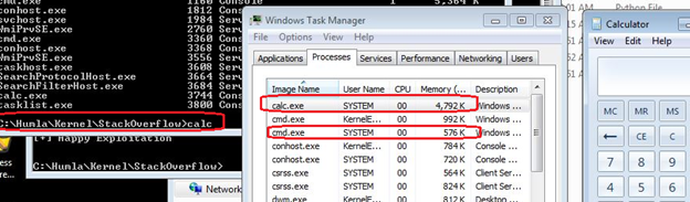 Figure 5: Spawn calc.exe with SYSTEM privileges