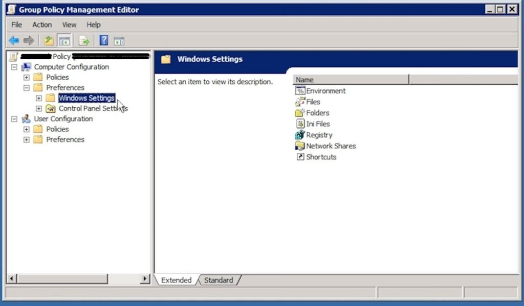 Figure 9: GPP Windows settings